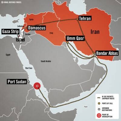 Iranian weapons route