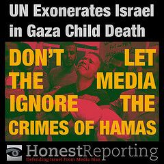 UN exonerates Israel in Gaza child death. Don't let the media ignore the crimes of Hamas.