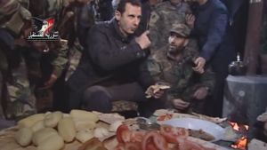 Bashar Assad  celebrating the 2015 New Year with his troops.