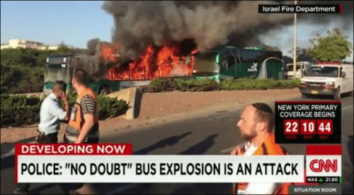 CNN bus fire video screen