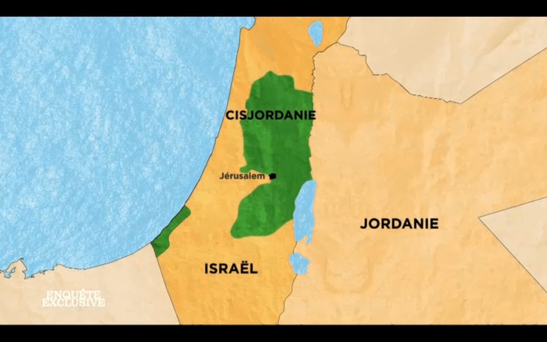 La carte des territoires palestiniens en 1967