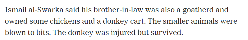 NYT mentions wounded donkey but not wounded Israelis