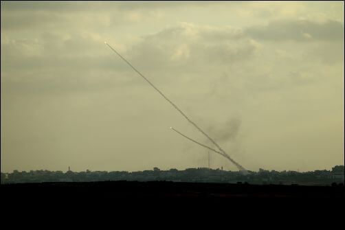 Rockets launched from the Gaza Strip into Israel, on the eight day of Operation Protective Edge, July 15, 2014. Photo by Yossi Aloni/FLASH90