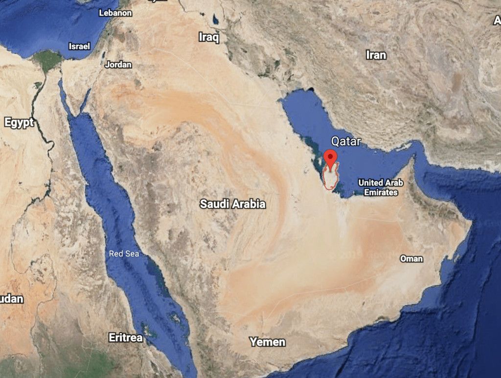 Map with Qatar
