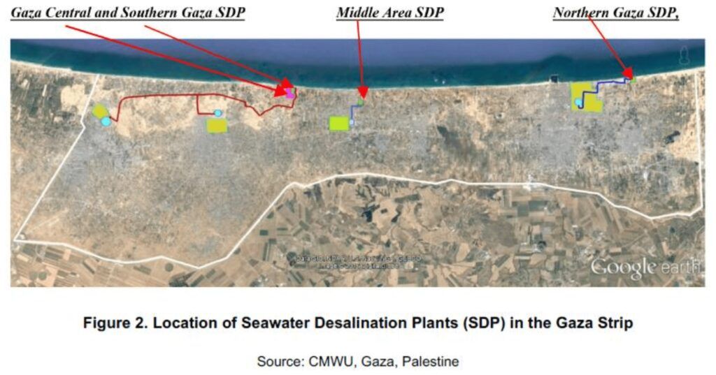 Location of Seawater Desalination Plants (SDP) in the Gaza Strip