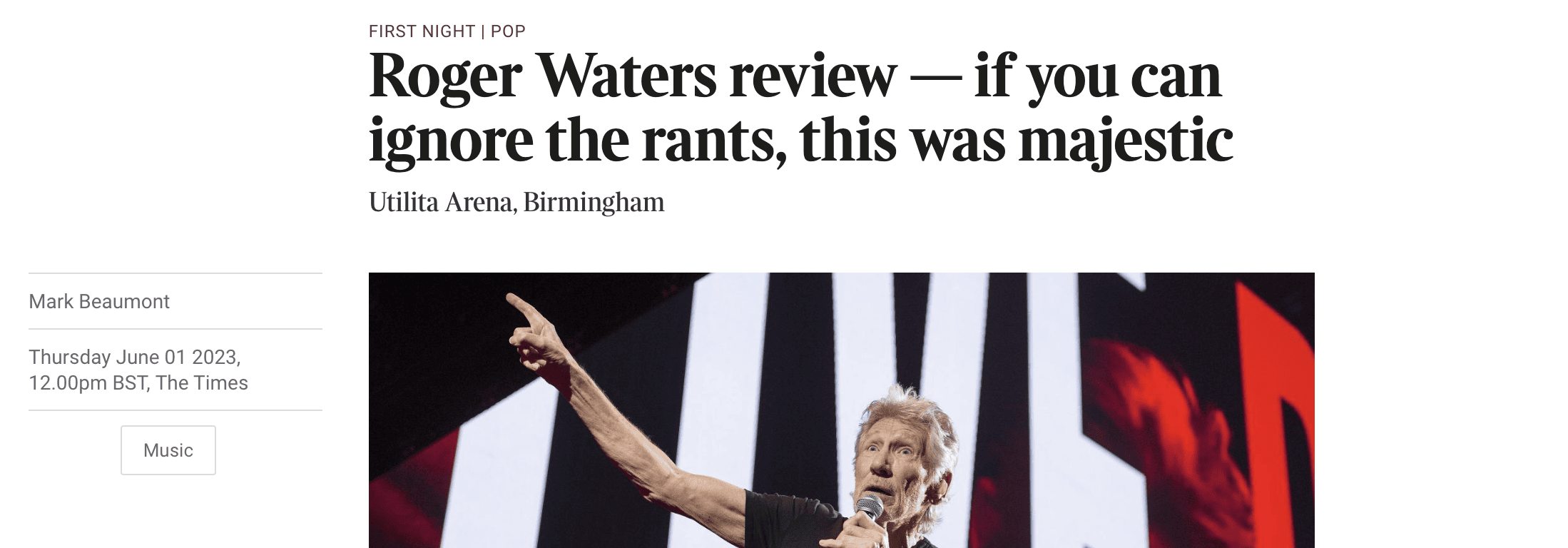 Roger Waters - The Times review