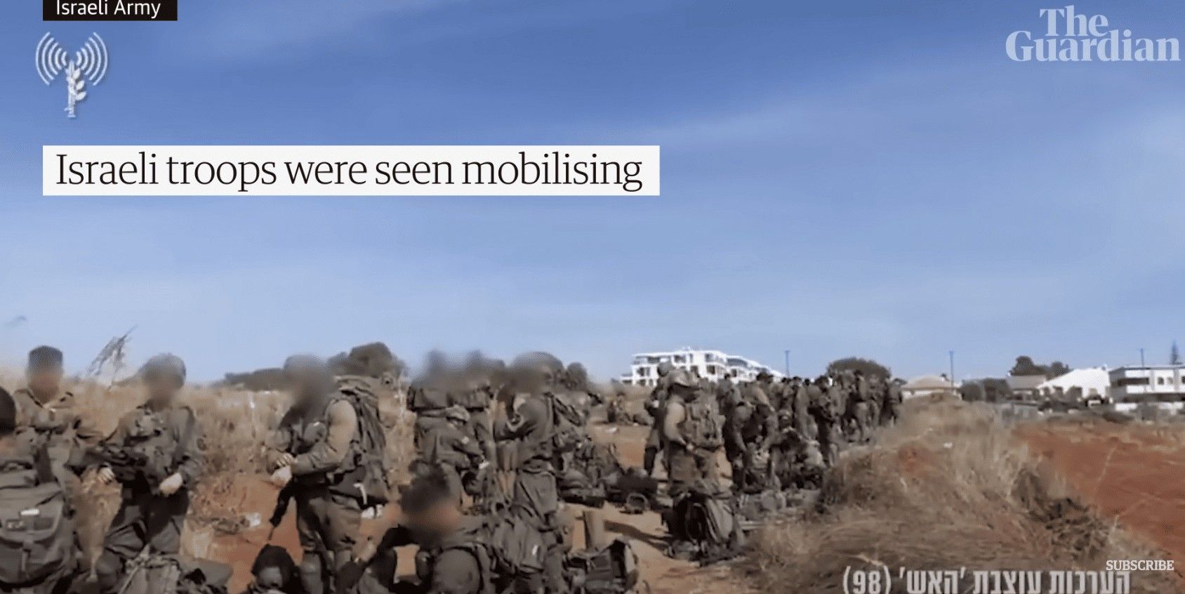 Israeli troops mobilizing (YouTube _ Guardian) 
