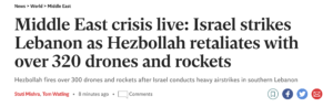 The Independent headline on Hezbollah attack and Israel preemptive strikes August 25