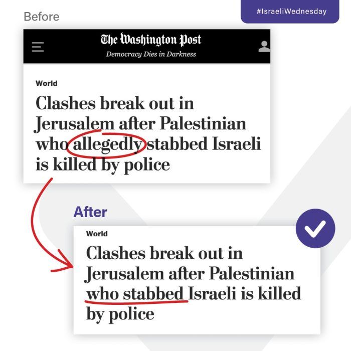 #IsraeliWednesday-Misleading Palestinian Terror Headlines Amended After HonestReporting Calls Them Out